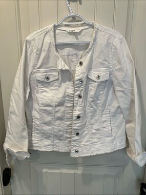 CLEO JEAN JACKET Denim WHITE Sz L